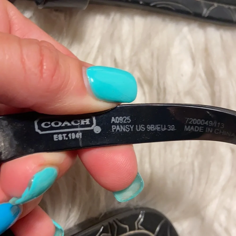 Coach Pansy Black Jelly Sandals Size 9B